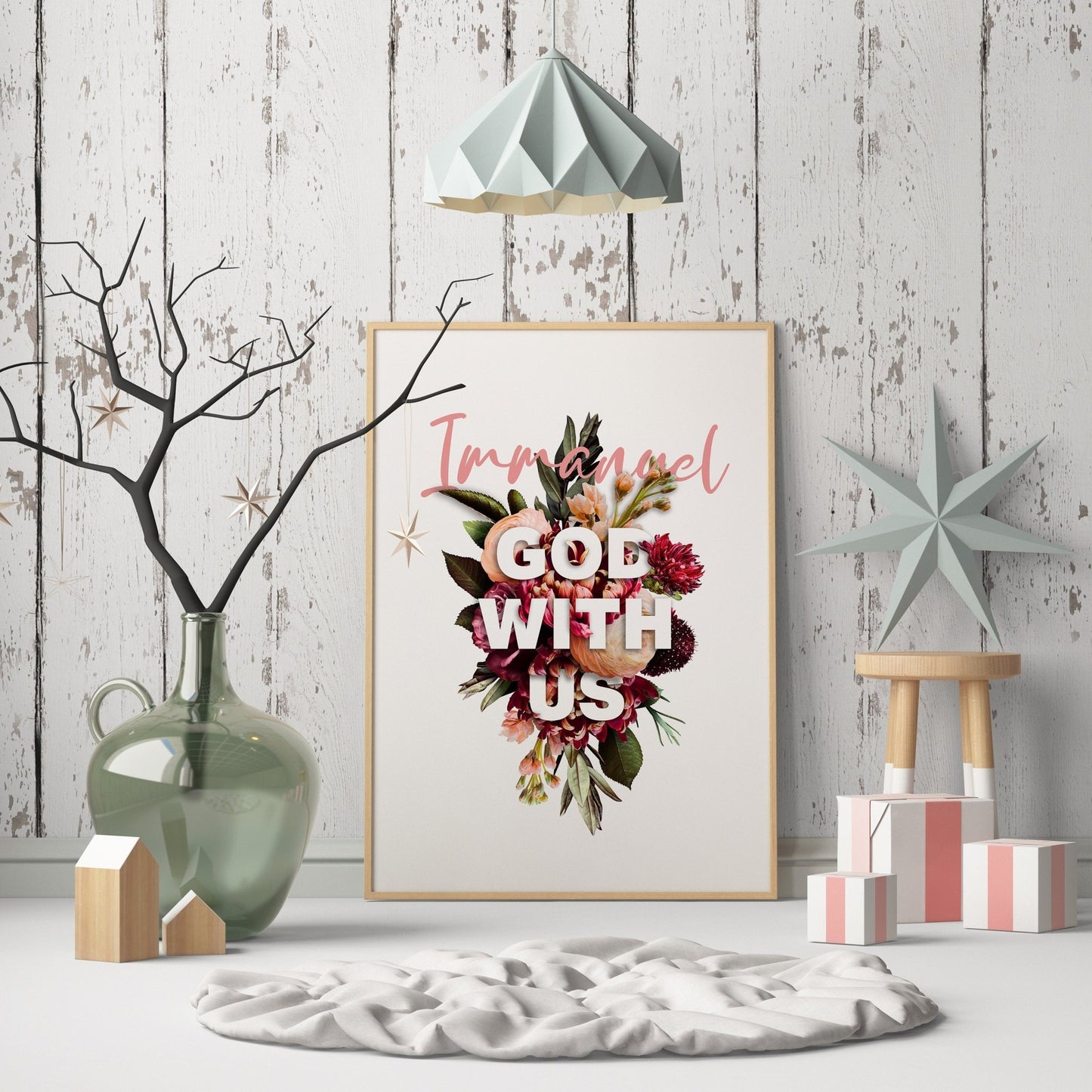 Immanuel, God with us, poster. Matthew 1 verse 23. - The Christian Poster Company