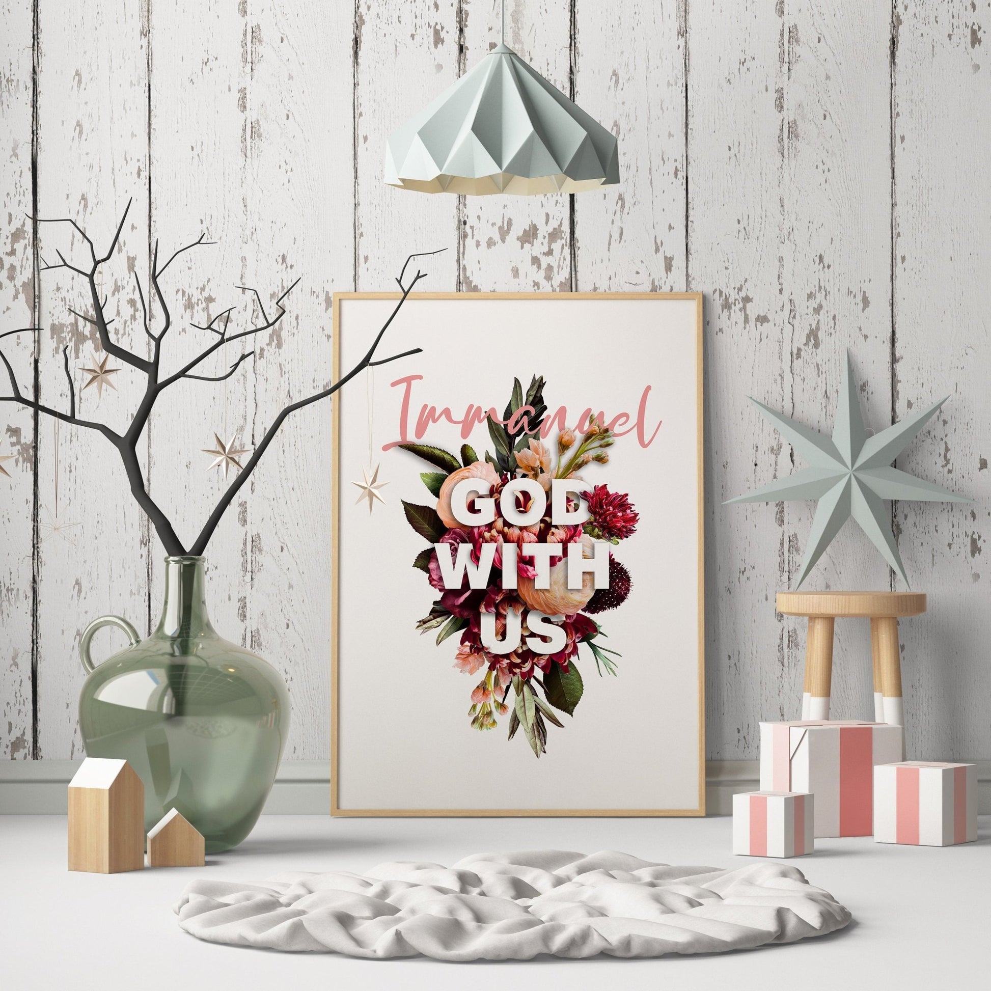 Immanuel, God with us, poster. Matthew 1 verse 23. - The Christian Poster Company