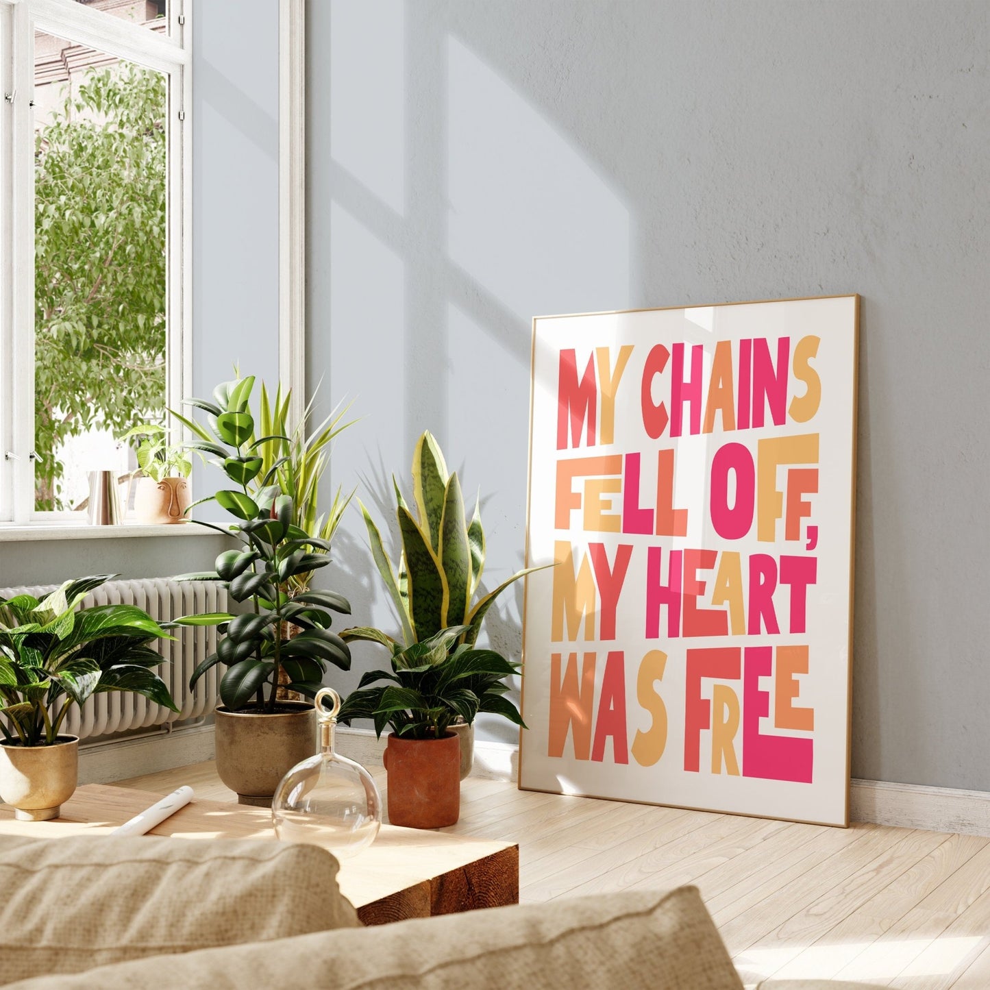 My chains fell off. Poster/Print, with words from the hymn 'And can it be'. - The Christian Poster Company