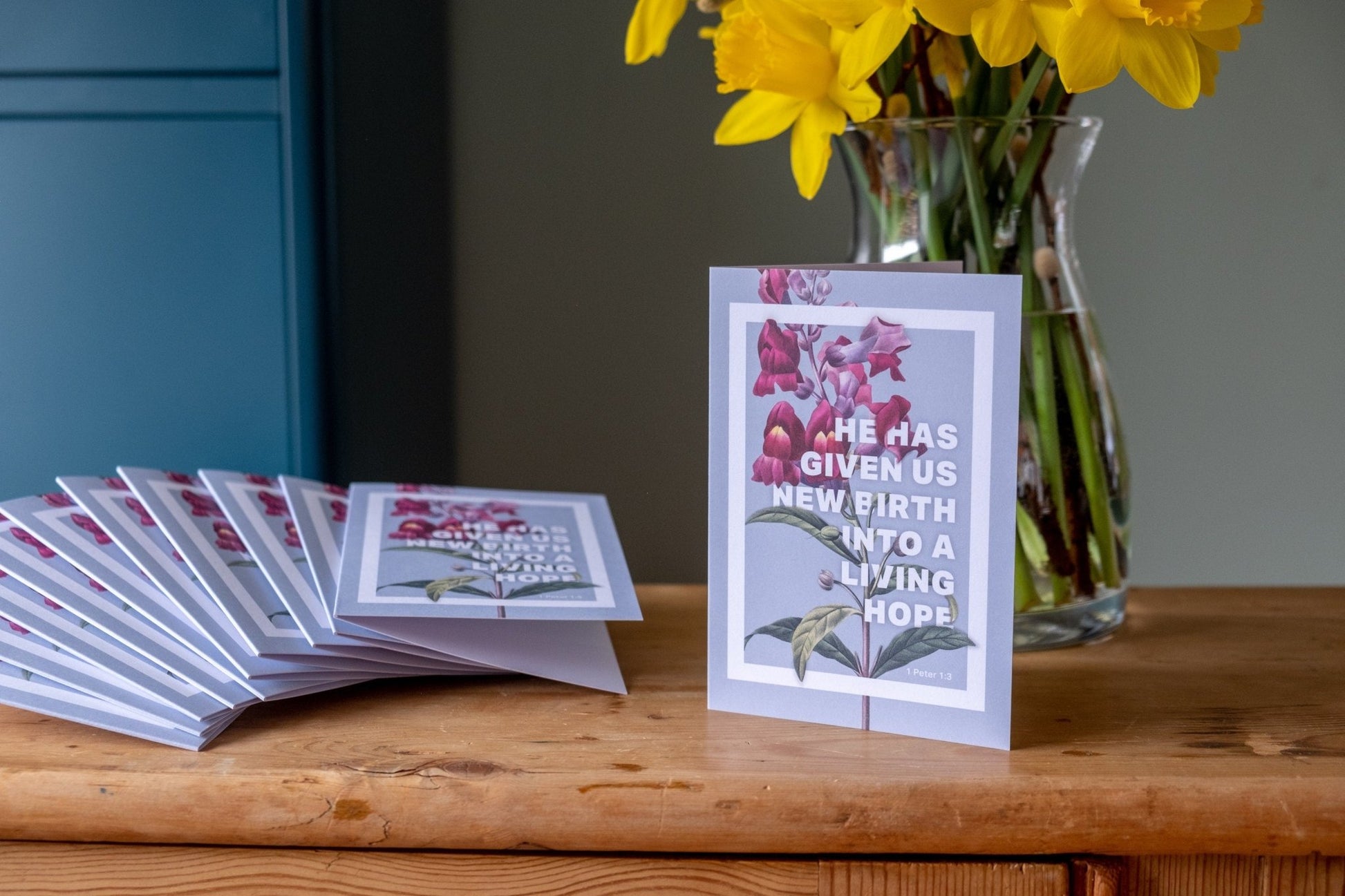 Pack of 5 Easter/Baptism Christian greetings cards with envelopes. - The Christian Poster Company