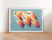 Colorful poster featuring a world map with text: 'The Lord Reigns, Let the Earth Be Glad, Psalm 97