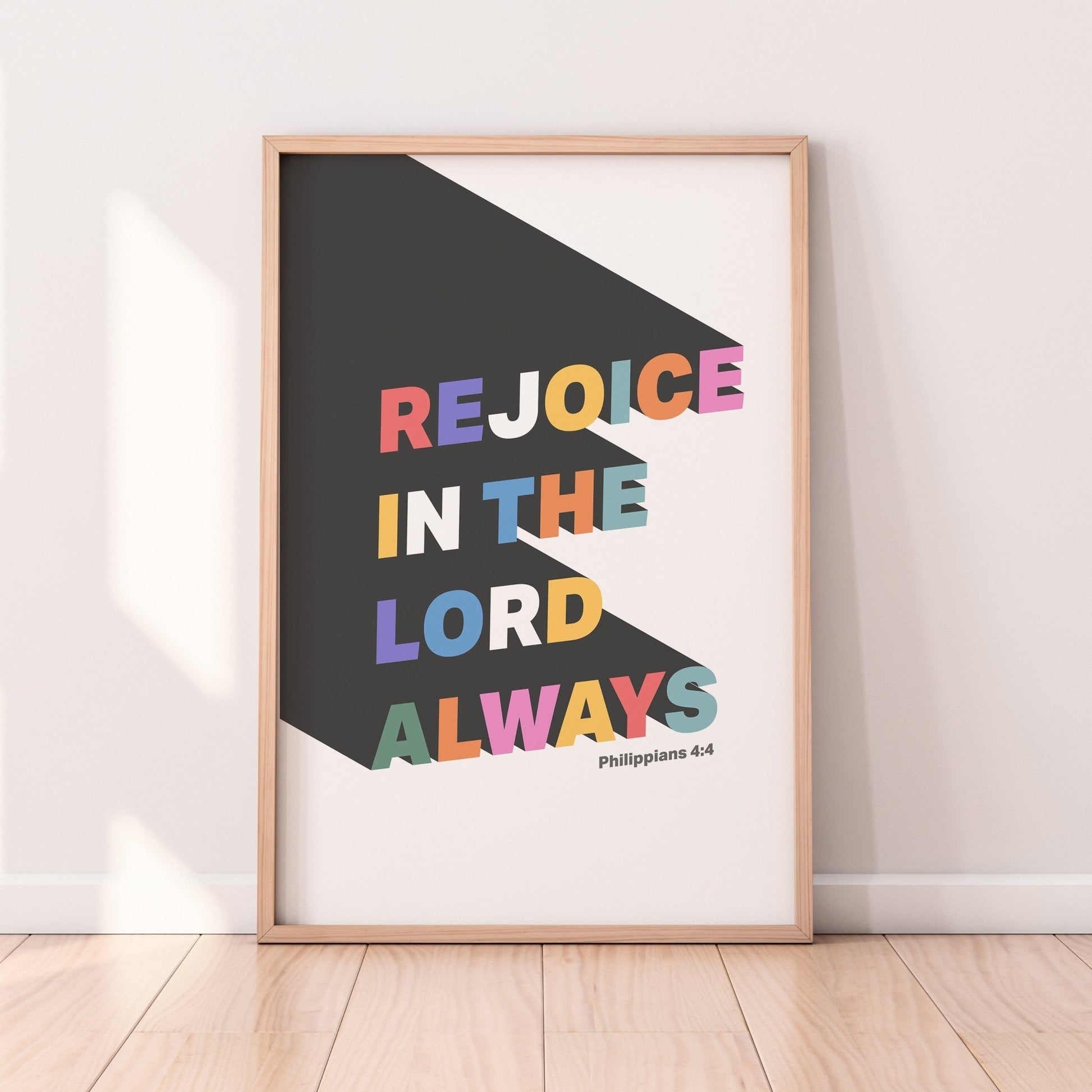 Rejoice in the Lord poster, Philippians 4 verse 4. - The Christian Poster Company