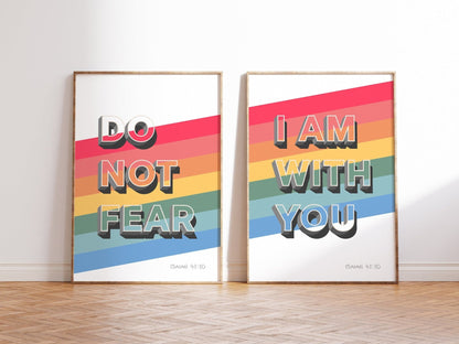 Set of 2 prints: Do not fear, I am with you, Isaiah 41v10 poster. - The Christian Poster Company