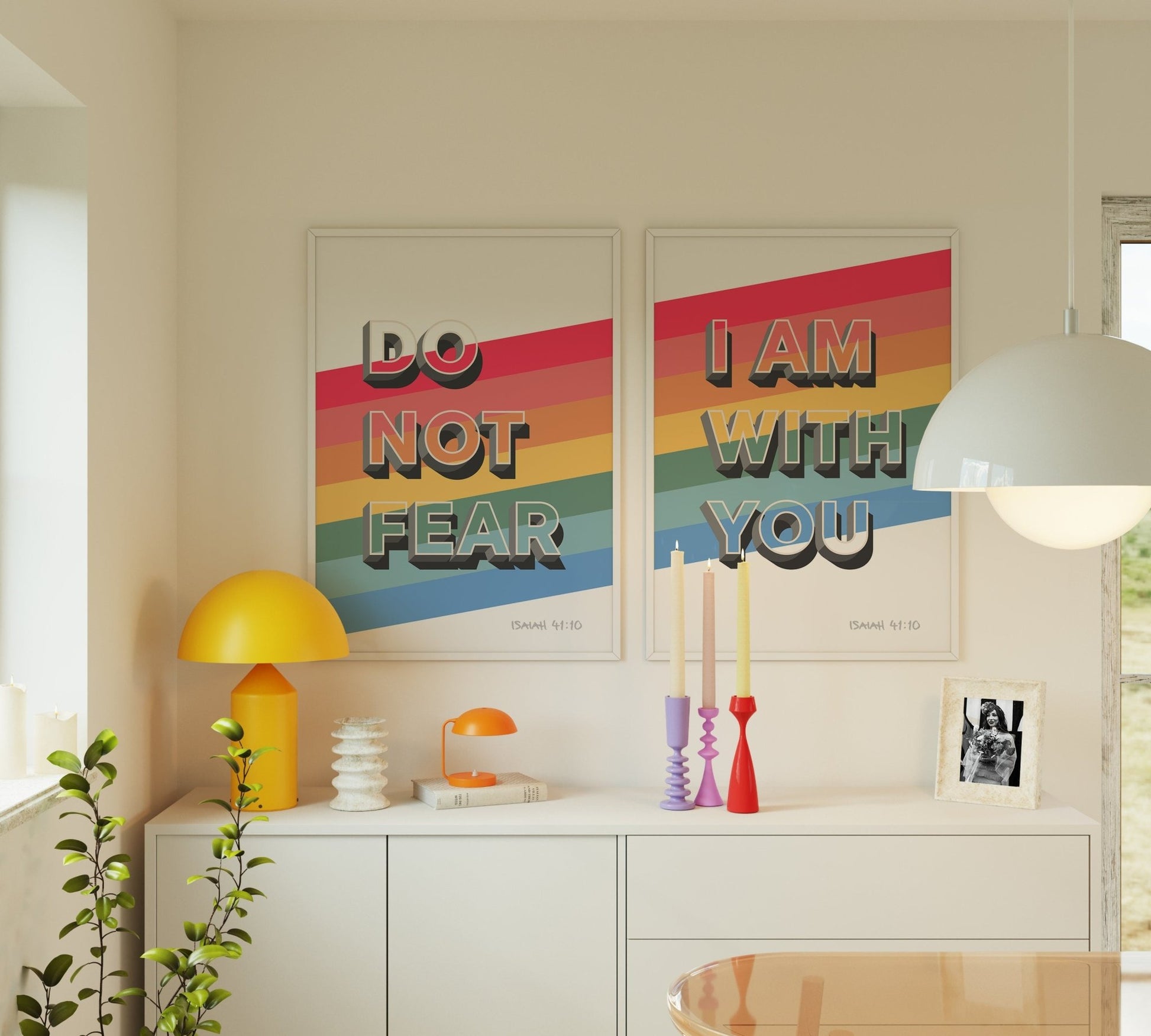Set of 2 prints: Do not fear, I am with you, Isaiah 41v10 poster. - The Christian Poster Company