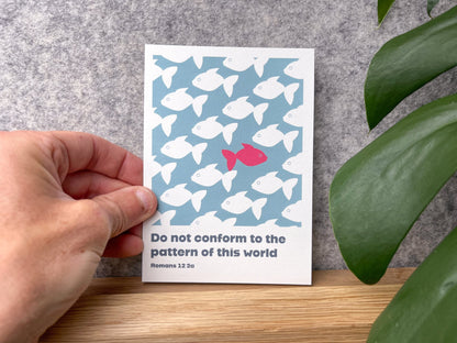 Set of Christian Postcards. Do not conform to the pattern of this world. Romans 12 verse 2 - The Christian Poster Company